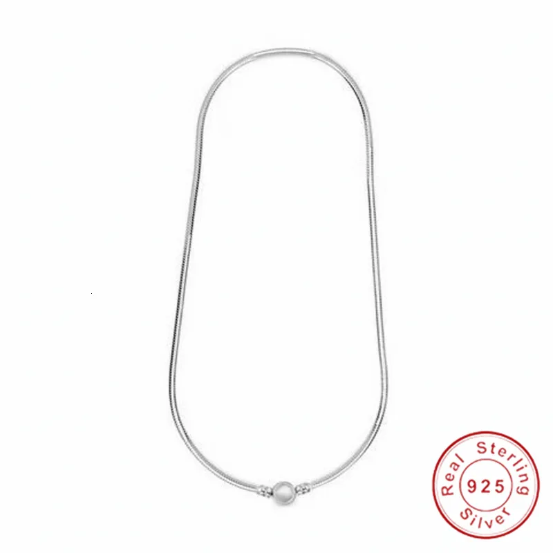 Necklaces Sier Simple Snake Necklace Fit Original Bone Charm Bead Pendant For Women Pandor DIY Jewelry Accessorie 230426_voghion.com