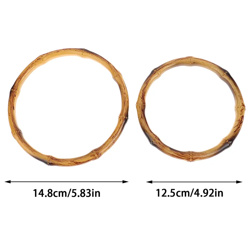 1Pc Purse Frame Hanger DIY O Handle Bag Straps Replacement Bamboo Handles Handcraft Wooden Rings_voghion.com