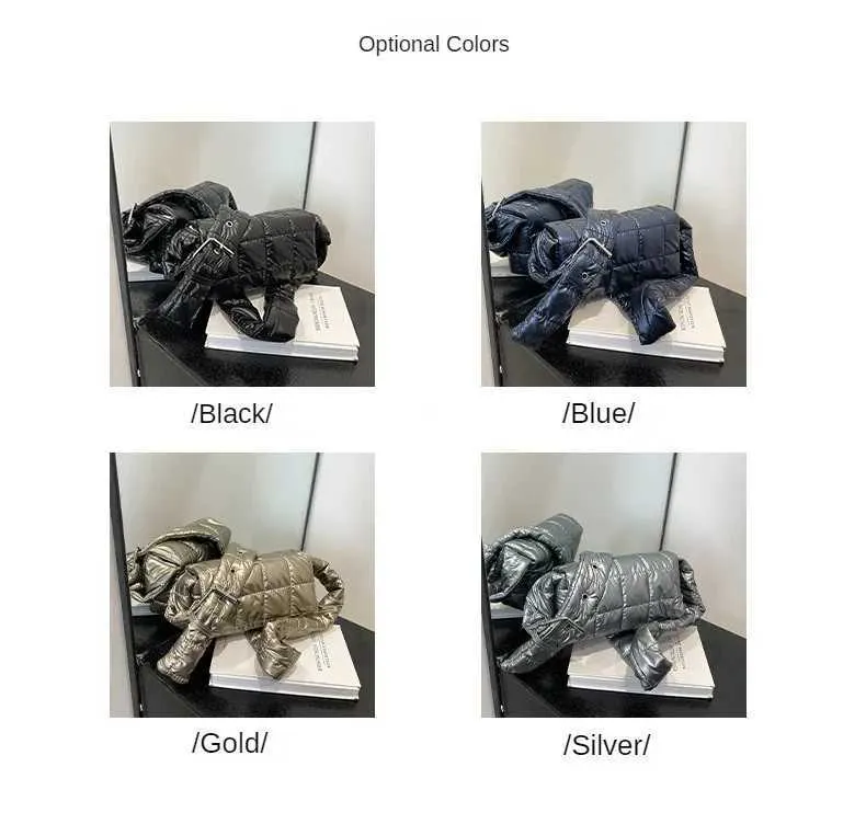 Moda trapuntata invernale leggera calda imbottita in cotone scozzese spalla donne sottobraccio borse gonfie borse C241216_voghion.com