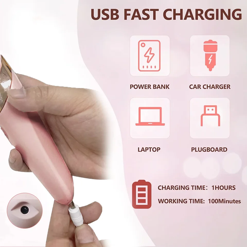 Professional Electric Foot Callus Remover Rechargeable Pedicure Kit_voghion.com