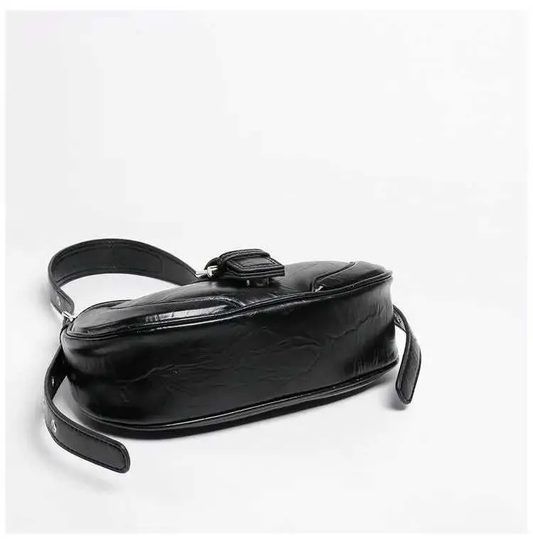 Sacs à main tendance Y2K pour femmes, sacoches à bandoulière en cuir PU noir, sacoches sous les bras, portefeuilles, de haute qualité_voghion.com