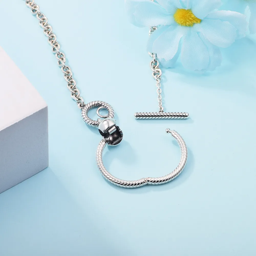 Chains Sier Sterling Jewelry Moments O Pendant T-bar Necklace For Women Gift Original Charm WholesaleChains Sidn22_voghion.com