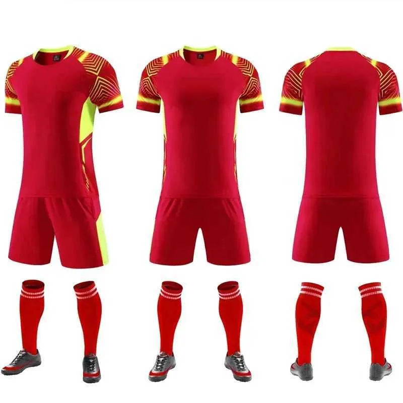 New Adult Kids Soccer Jersey Overwear Kit Men Children Football Training Uniforms Suits Boys Running TracksuitW241020_voghion.com