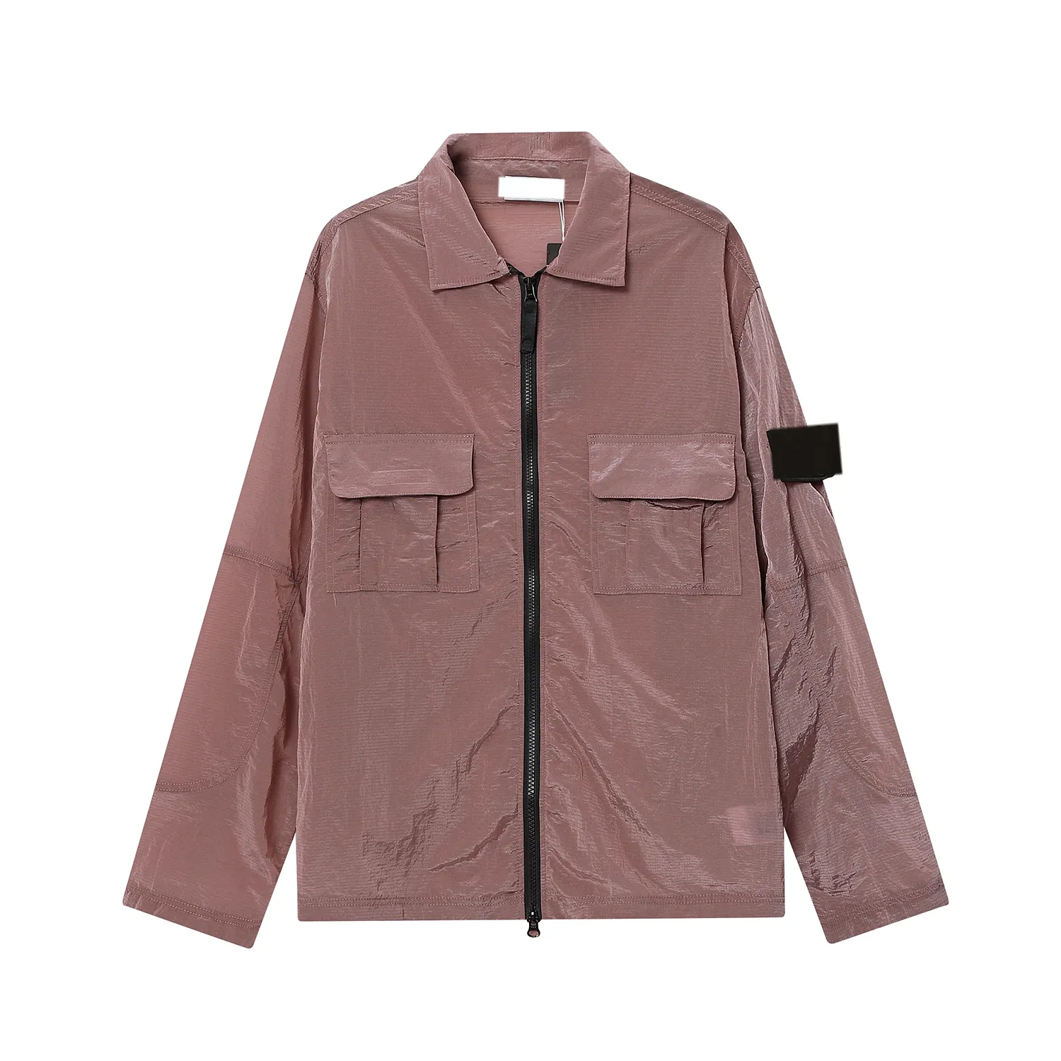 Erkek Ceketler 22ss Topstoney Bahar Pusula Rozet Kol Yama Taş Kadın Erkek Cep Mont Sokak Giyimi Turn Down_voghion.com
