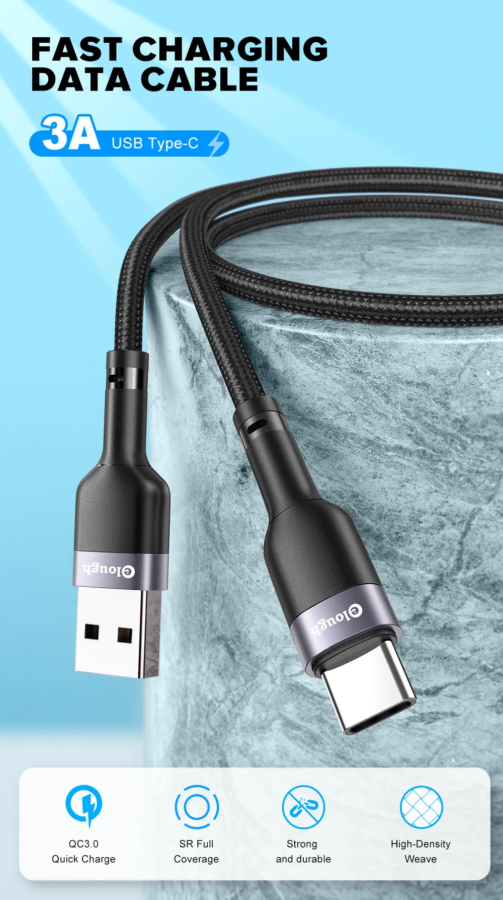 Cable tipo C de carga rápida para Xiaomi Redmi Realme Poco, cable micro USB tipo C._voghion.com