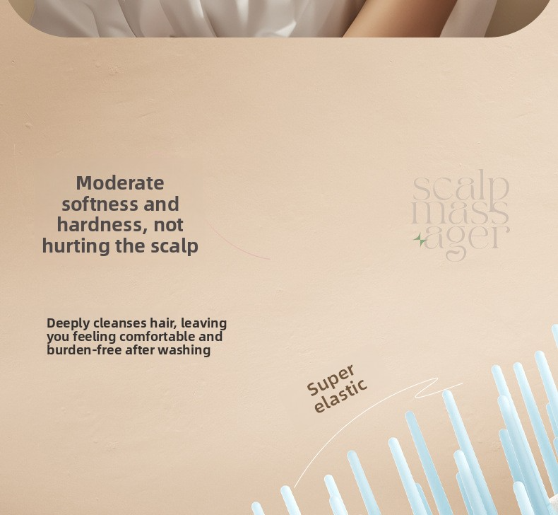 Shampooborstel voor hoofdhuidmassage voor vrouwen - Haarwasapparaat voor thuisgebruik voor diepe reiniging en verzorging onder de douche_voghion.com