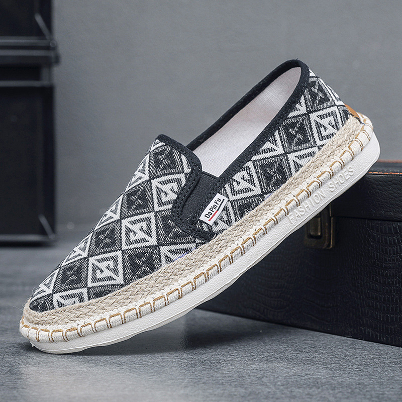 2024 Summer New One Step Old Beijing Cloth Trendy Linen Breathable Fisherman Men's Casual Shoes_voghion.com