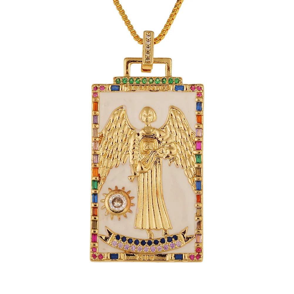 Collana con ciondolo carta dei tarocchi stile hip hop_voghion.com