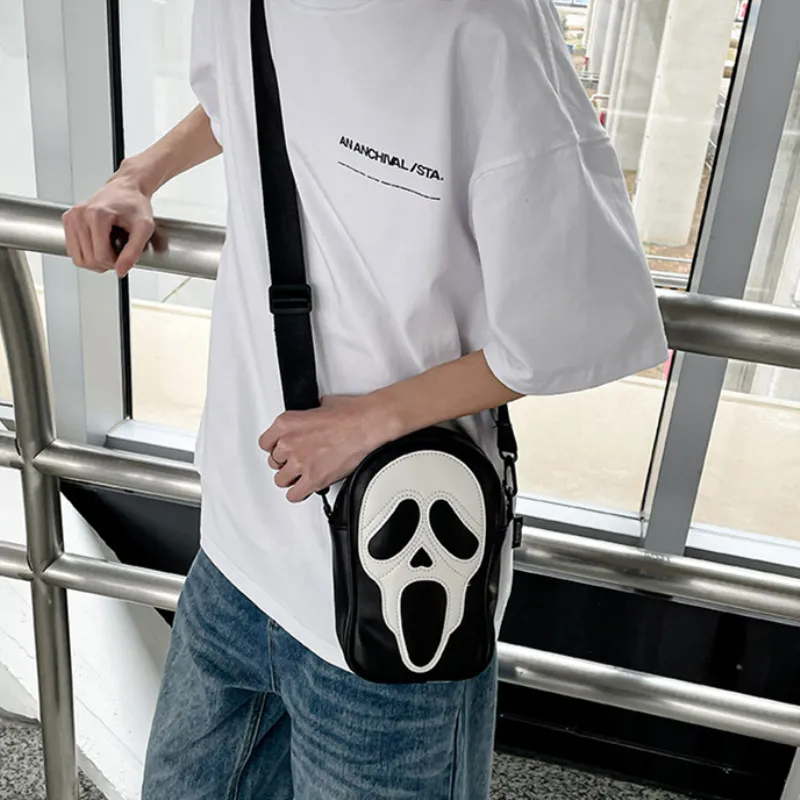 Y2K Vintage Shoulder Halloween Funny Lovely Devil Ghost Bag Ladies Leather Zip Purse PU Handbags Women Crossbody Bags_voghion.com