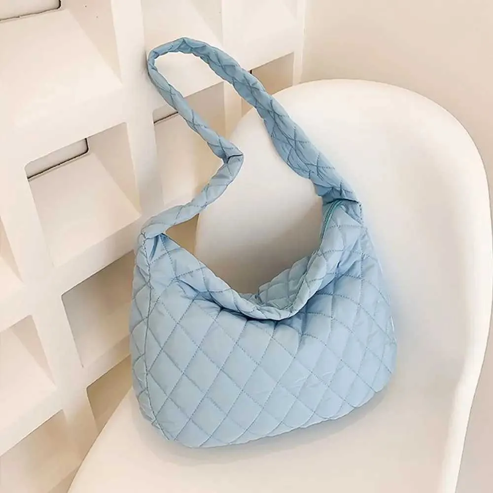 Warme große Kapazität Winter Wärme leichte Daunen Bettwäsche flache Schuhe Handtasche Y241026_voghion.com