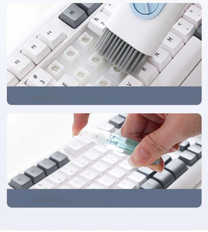 Set di spazzole per tastiera per computer multifunzione Seven In One, dispositivo per la pulizia e la rimozione della polvere degli auricolari Bluetooth, con_voghion.com