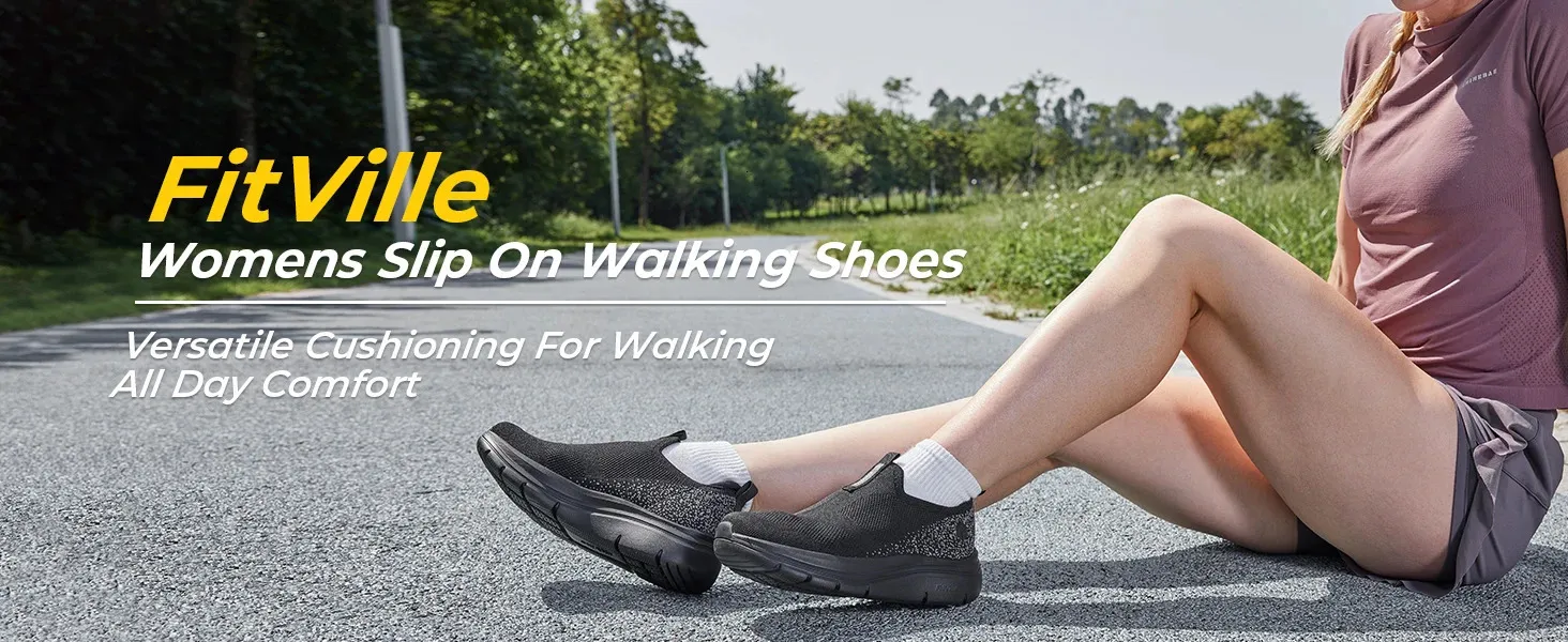 FitVille Damen-Wanderschuhe mit dicker Sohle, extra breite Sneakers, leicht, atmungsaktiv, für geschwollene Füße, Plantarfasziitis_voghion.com