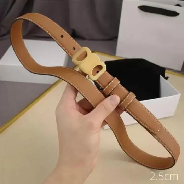 Modedesigner midjeband äkta läderbälten för män Casual midjeband dam guld slät spänne koskinnsbälte_voghion.com