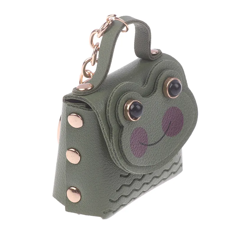 Creative Leather Frog Coin Purse Car Key Chain Pendant Bluetooth Headset Cute Keychain Mini Storage Bag_voghion.com