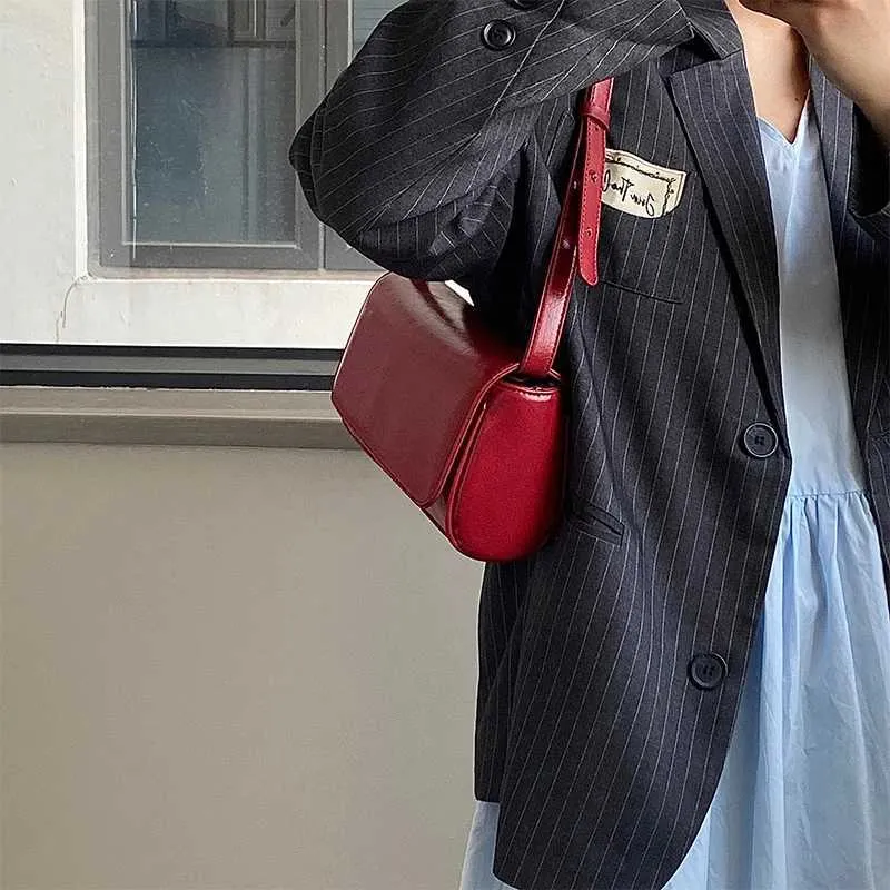 Borsa da donna vintage, rosso vino, sottobraccio, alla moda, semplice, in pelle PU, quadrata, con texture, da sposa, a tracolla_voghion.com