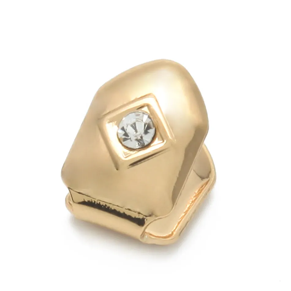 Vergoldeter Hip Hop Einzelzahn Grillz Cap Top Bottom Grill für Halloween Weihnachtsfeier Schmuck_voghion.com
