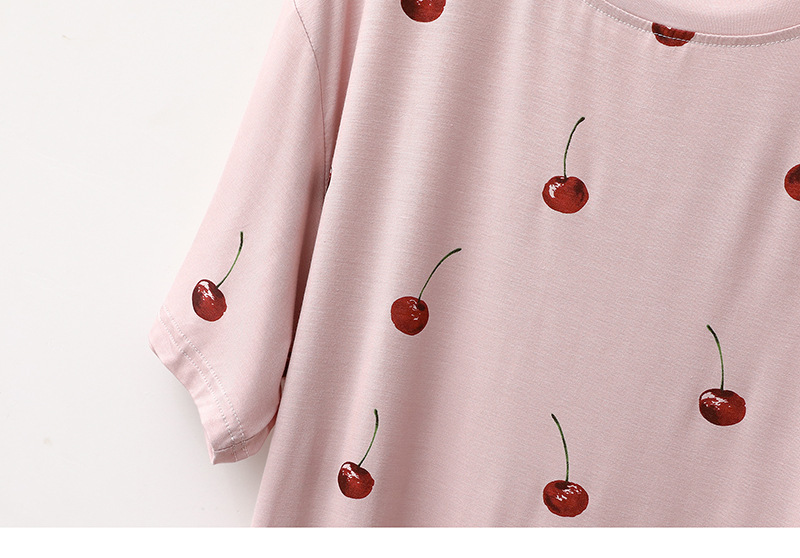 Completo pigiama donna in modal a maniche corte con ciliegie_voghion.com