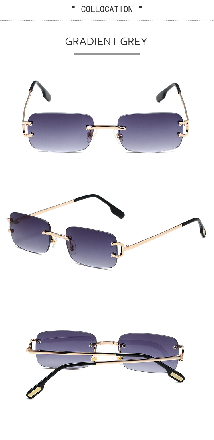 Frameless square ocean fashionable street photos, sunglasses, personalized internet celebrities, versatile glasses for_voghion.com