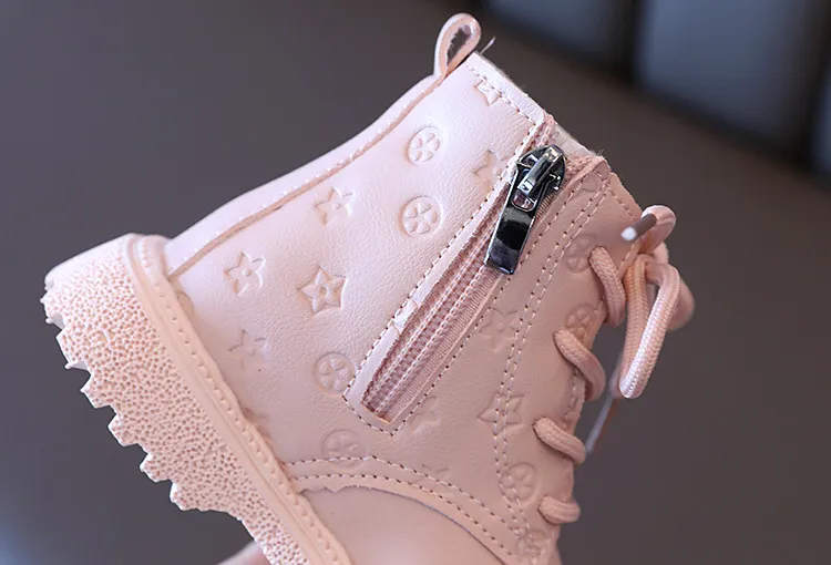 Botas altas de nieve de invierno para niños de moda 2024, zapatos de cuero para niños, lindas botas impermeables hasta los tobillos, botas cálidas para niñas, tallas para bebés_voghion.com