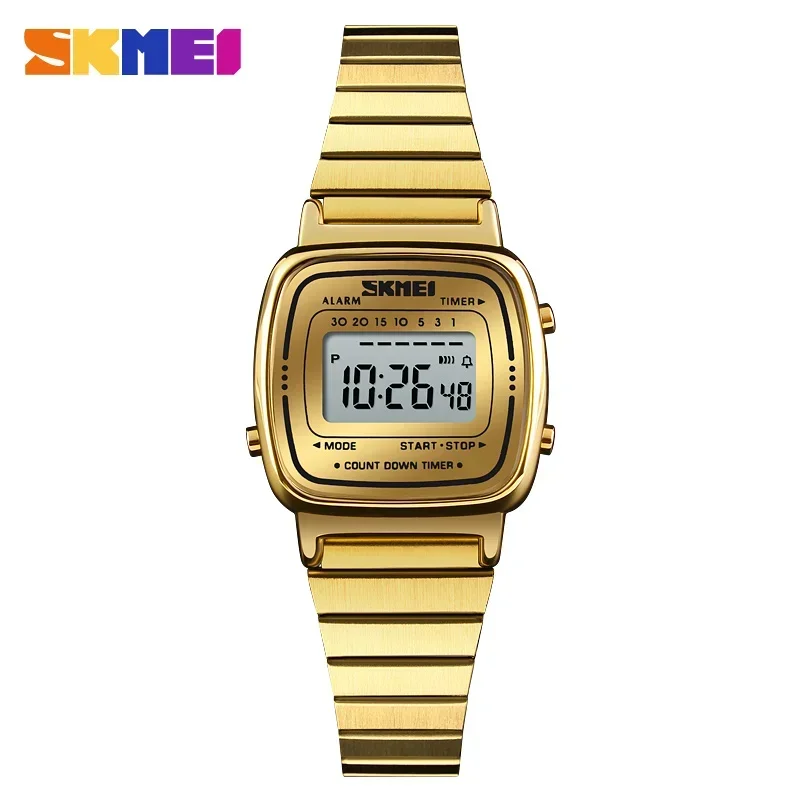 Women's Digital Watch Stainless Steel Luxury Quartz Wristwatch_voghion.com