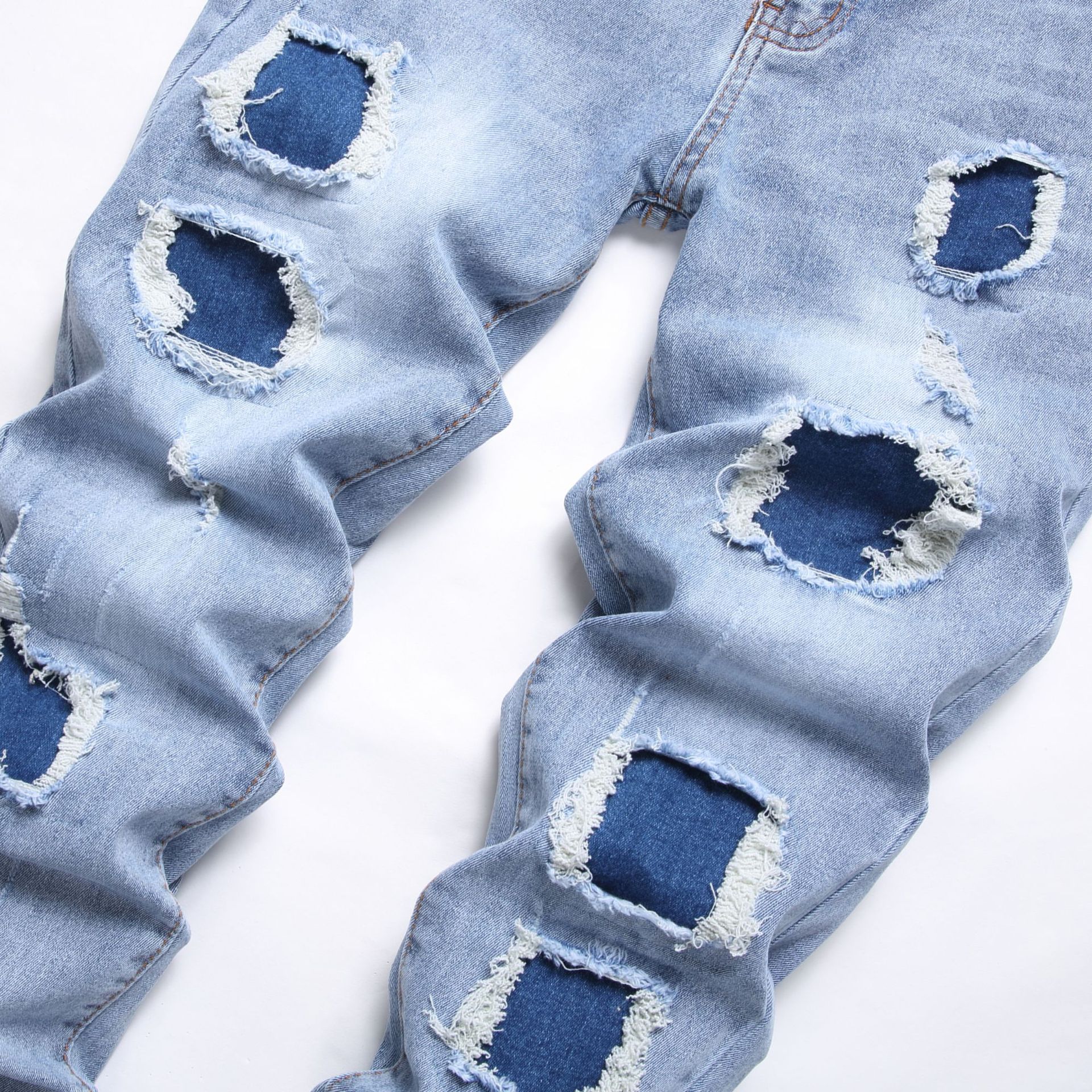 Herren Jeans In Unifarben Slim Fit Freizeithose Aus Denim_voghion.com
