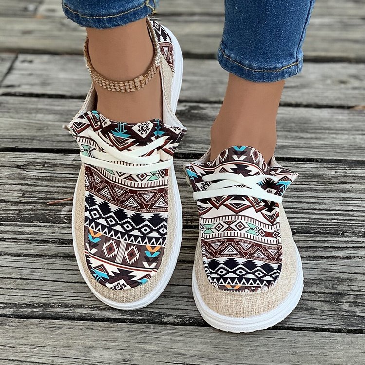 2025 Large Ethnic Style Seri Flat Bottom Casual Women's Spring And Autumn New Breathable Soft Sole Lazy Deep Mouth_voghion.com
