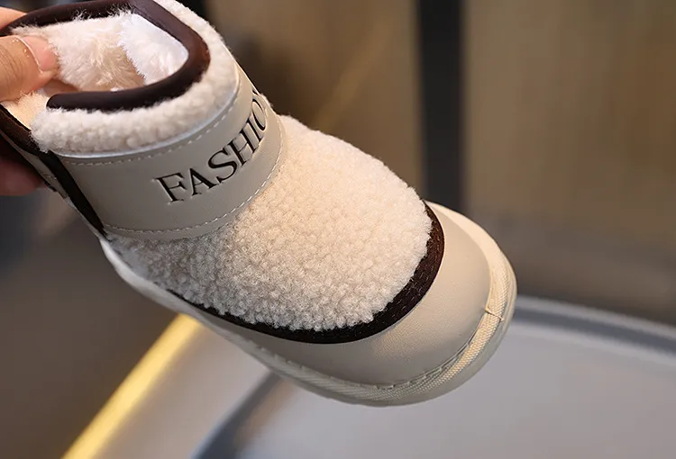Kinder Schnee Winter Plus Veet Jugend Kurze Dicke Warme Plüsch Stiefel Cutefeet Für Mädchen Jungen Lamm Wolle Kleinkind Schuhe_voghion.com