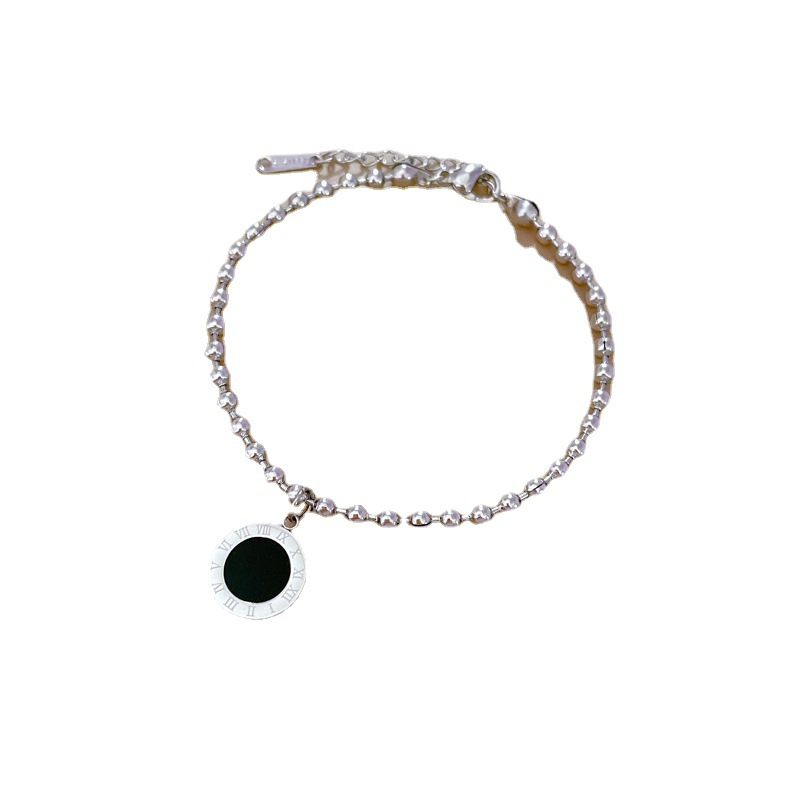 【Acier titane complet】 L'East Gate a un tempérament unique et un style cool et cool. Bracelet romain en perles rondes_voghion.com