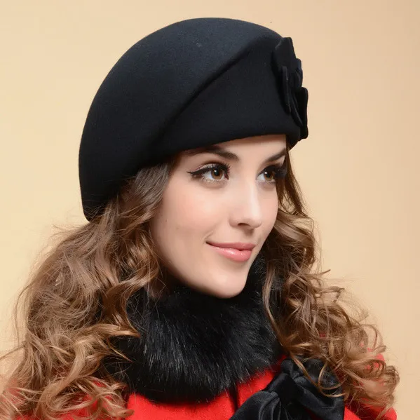 BeanieSkull Caps Fashion Women Beret Hat For Beanie Female Cap wer French Trilby Wool Soft Stewardess planas 230211_voghion.com