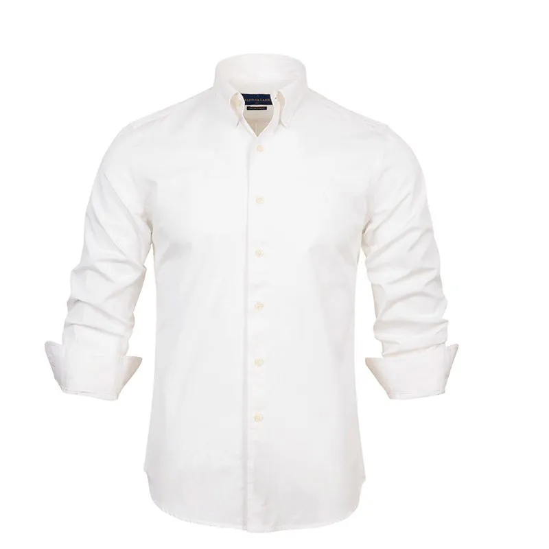 2024 Nou Bărbați Clasici Mânecă Lungă Slim Fit Culoare Solidă Casual Cămașă Designer Bumbac Cămăși de Business pentru Bărbați_voghion.com