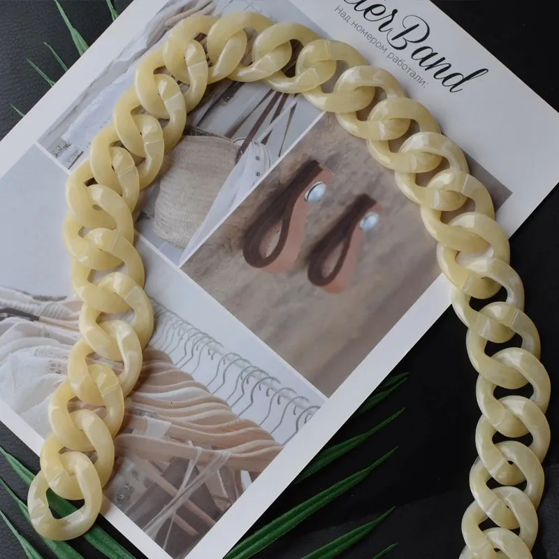 Visgraat 30-120cm Acryl Hars Ketting Handtas Plastic Mode Kleurrijke Vrouwen Tas Accessoires Schouderband 241115_voghion.com