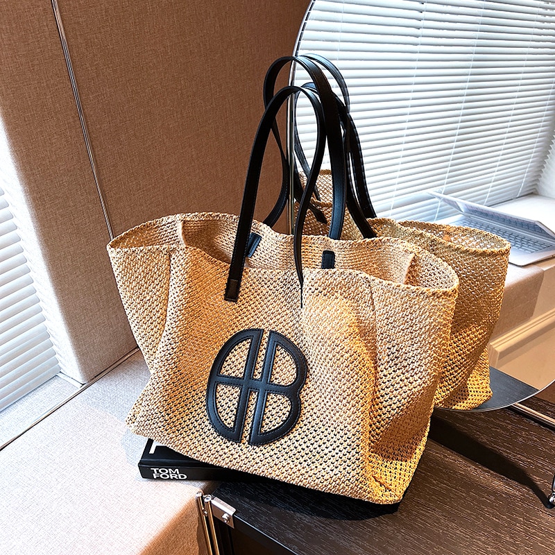 Straw Large-capacity Tote Brand Trendy Shoulder Handbag 2023 New Beach Lane Simia Designer Ethnic Style_voghion.com
