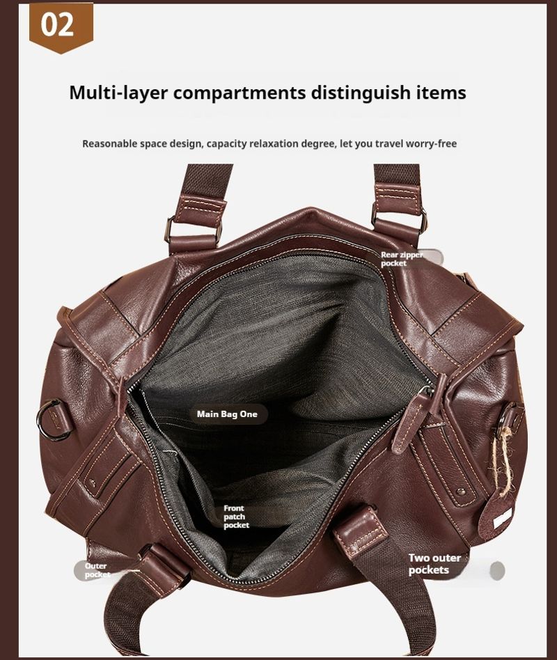 Reisetaschen Leder Herren und Damen großem Fassungsvermögen, Handtaschen aus Rindsleder mit Aufbewahrung für eine_voghion.com
