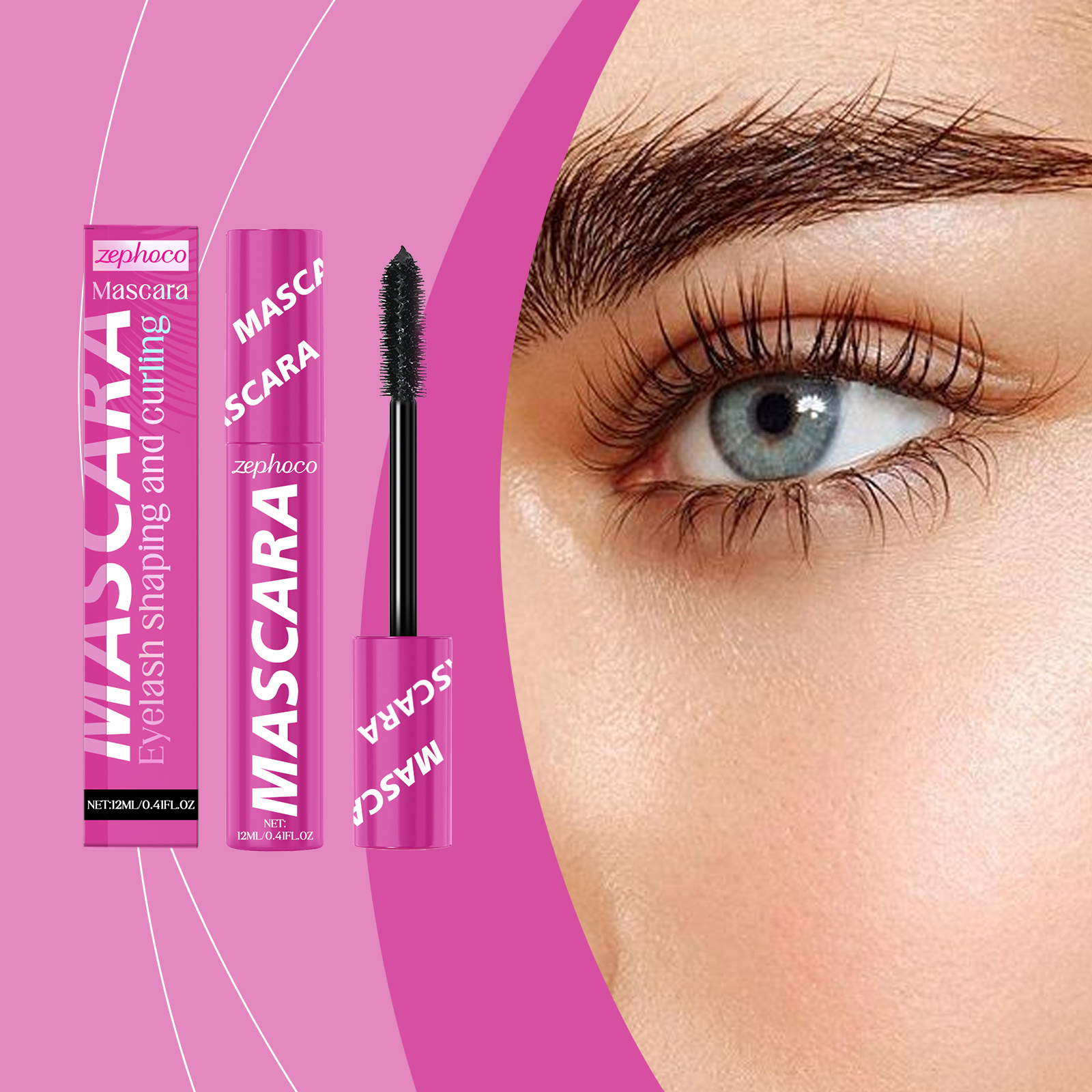Zephoco Volumizing Mascara, Natural Long-lasting Party Mascara_voghion.com