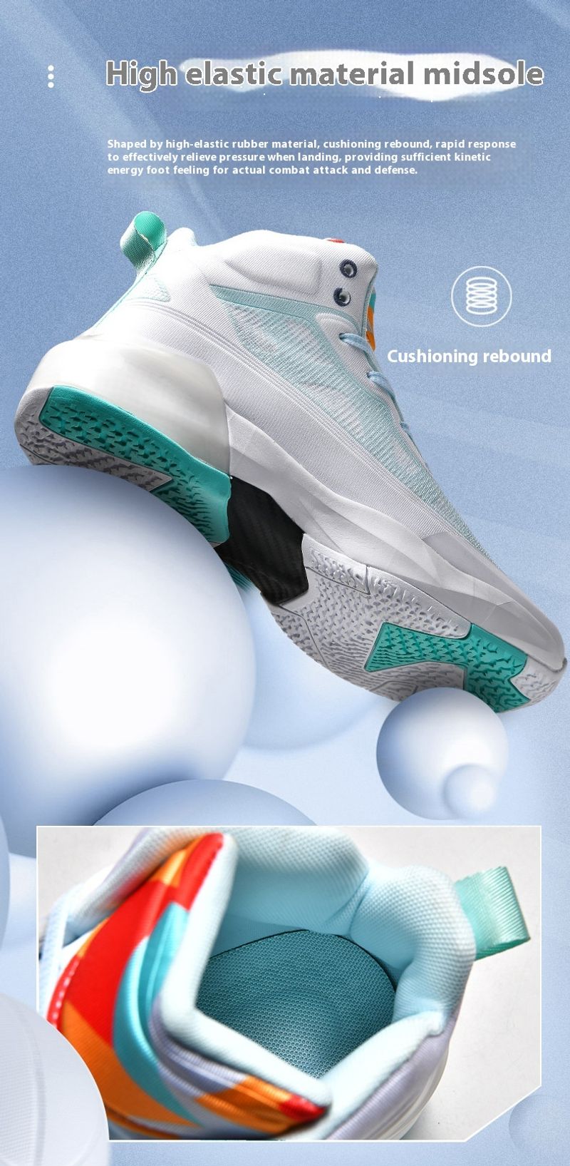 Yixing Sports produce un nou High-Top-Schuhe cu MD+Gummi+TPU-Reibung und Sound, geeignet für praktischen Basketball_voghion.com