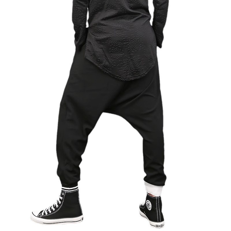 Abbigliamento Uomo Pantaloni casual uomo 2024 pantaloni harem larghi primavera spot stile uomo cavallo basso piedi larghi cavallo incrociato sottile_voghion.com