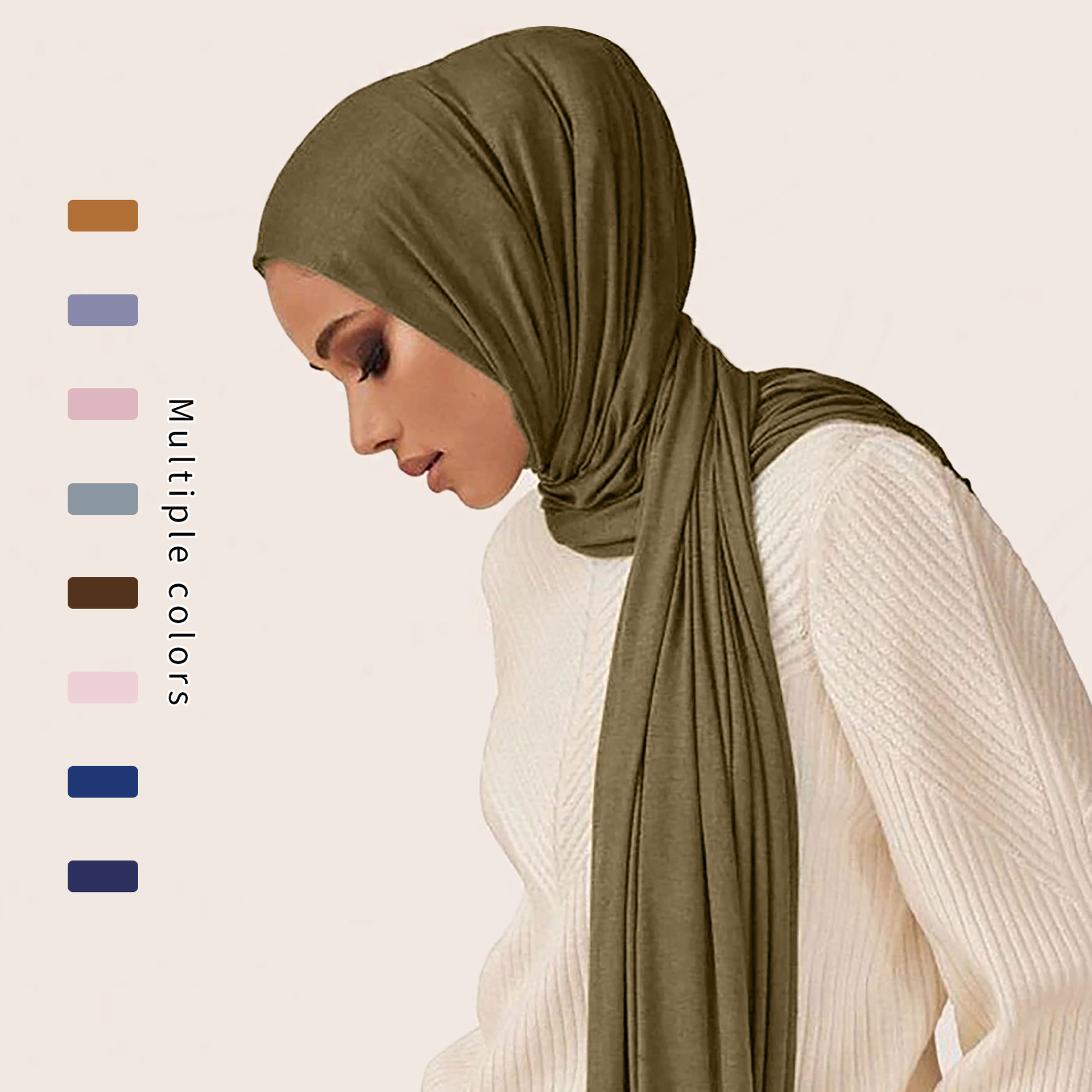 [Coton mercerisé de haute qualité] Foulard en tissu de sueur pour femme, foulard coupe-vent et anti-sable de haute qualité, foulard quatre saisons, Moyen-Orient
