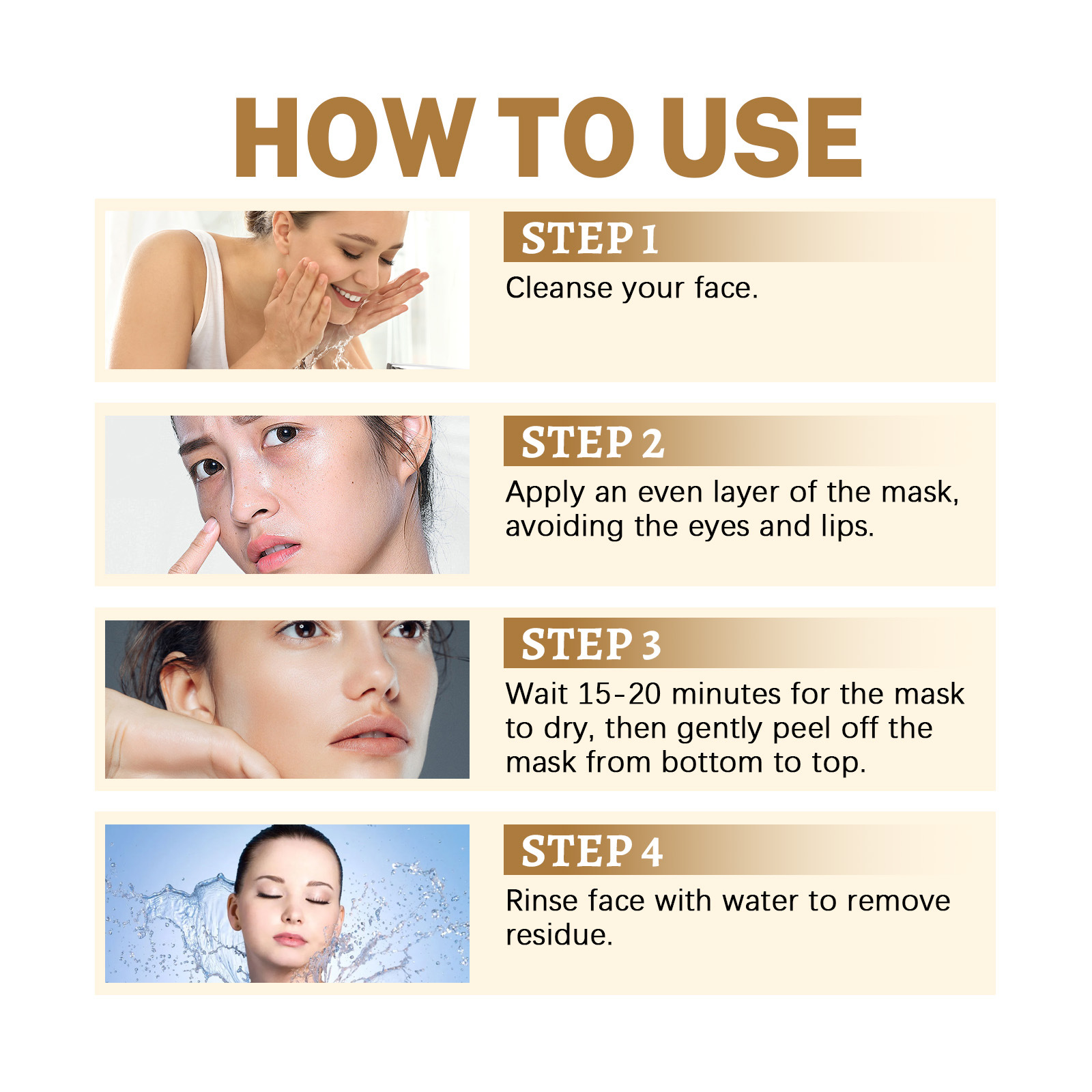 OUHOE Shrinks Pores Deep Gently Cleans Blackhead Acne Removing and Tearing facial mask_voghion.com