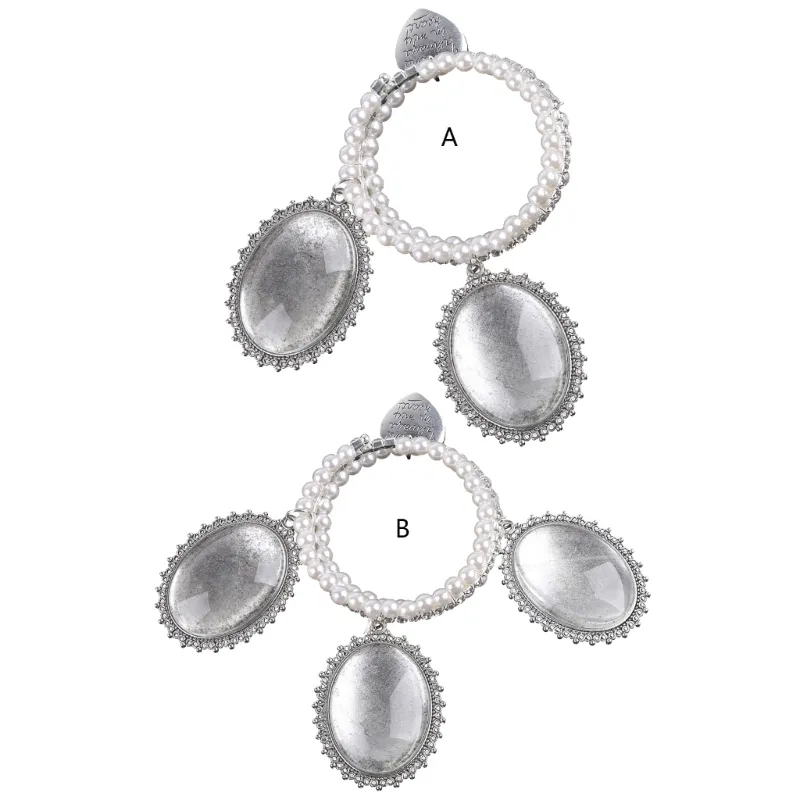 Bracelet Bouquet de mariée Po Bracelet Mémorial Dentelle Pendentif Ovale Souvenirs de Mariage Douche_voghion.com