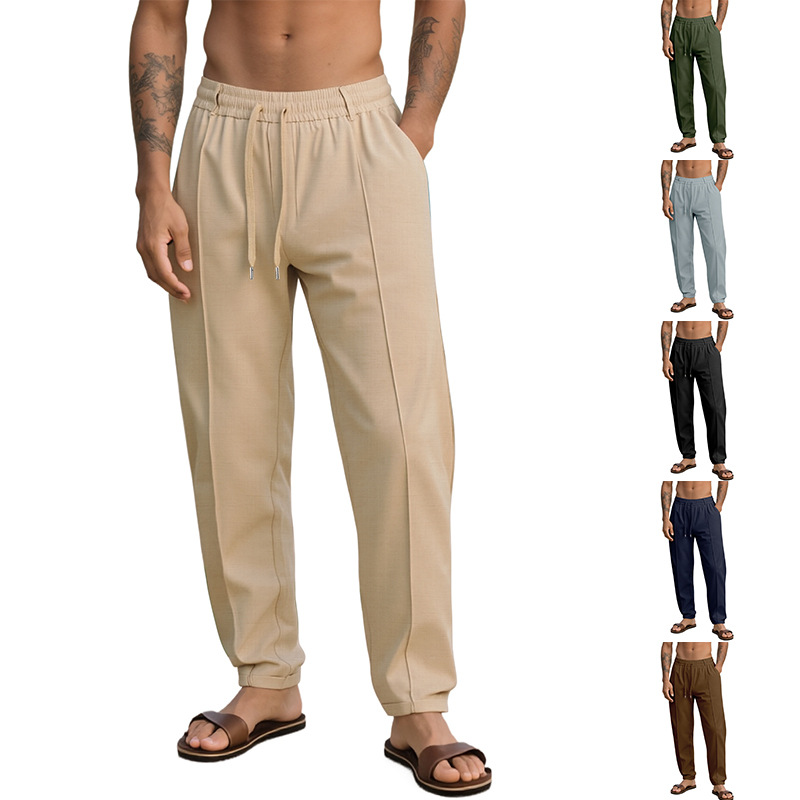 ​​Men’s Casual Elastic Waist Chino Pants Lightweight Comfortable Straight Leg Trousers For Spring Summer (Grey, Black, Navy, Khaki, Brown, )​​