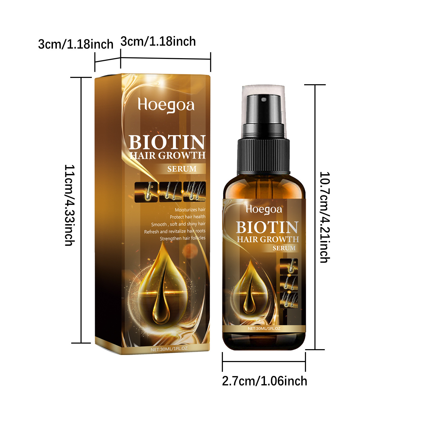 HOEGOA Spray nutriente alla biotina, fissaggio tenace e trattamento di prevenzione della caduta dei capelli_voghion.com