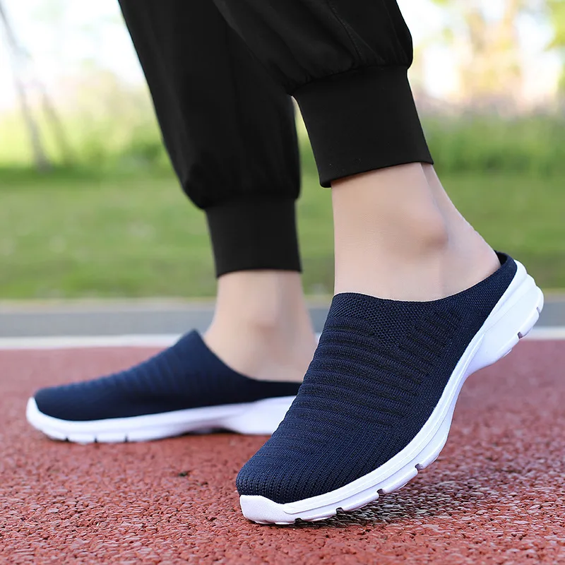 Summer Mesh Breathable Home Indoor Slippers Men Thick Bottom Slides Fashion Couple Walking Shoes Chanclas Hombre_voghion.com
