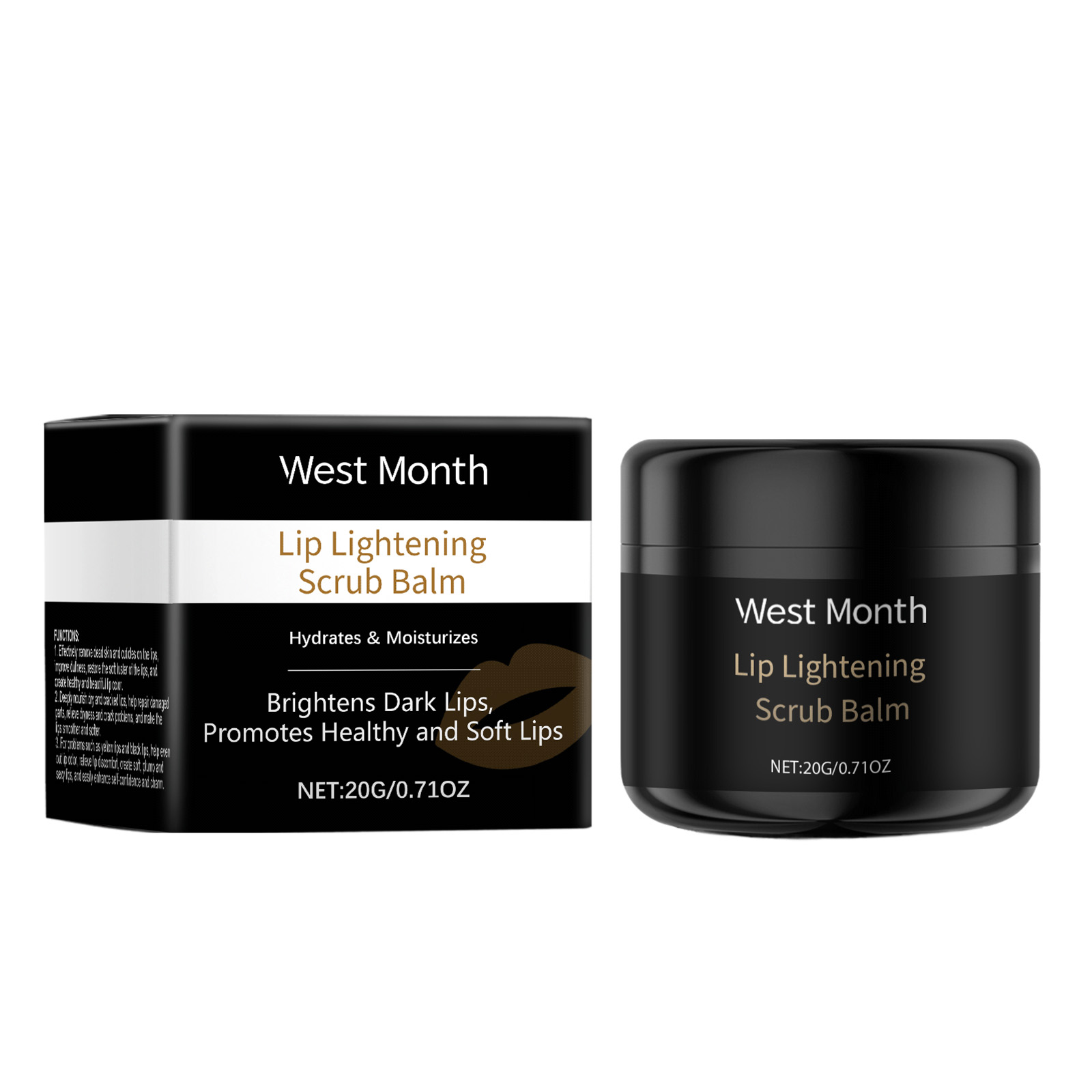 West&Month Exfoliating Lip Scrub, Nourishes And Moisturizes Dry Lips With A Gentle Exfoliating Scrub_voghion.com