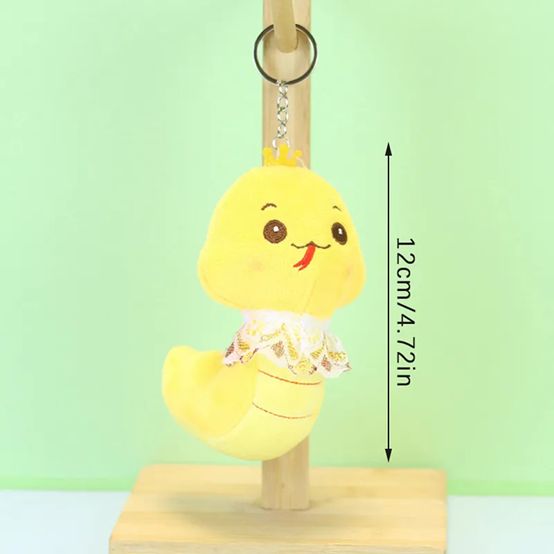 12CM süße freche Cartoon kleine Schlange Plüsch Spielzeug Schlüsselanhänger Schlafzimmer Dekoration Sternzeichen Maskottchen Puppe Geschenk_voghion.com