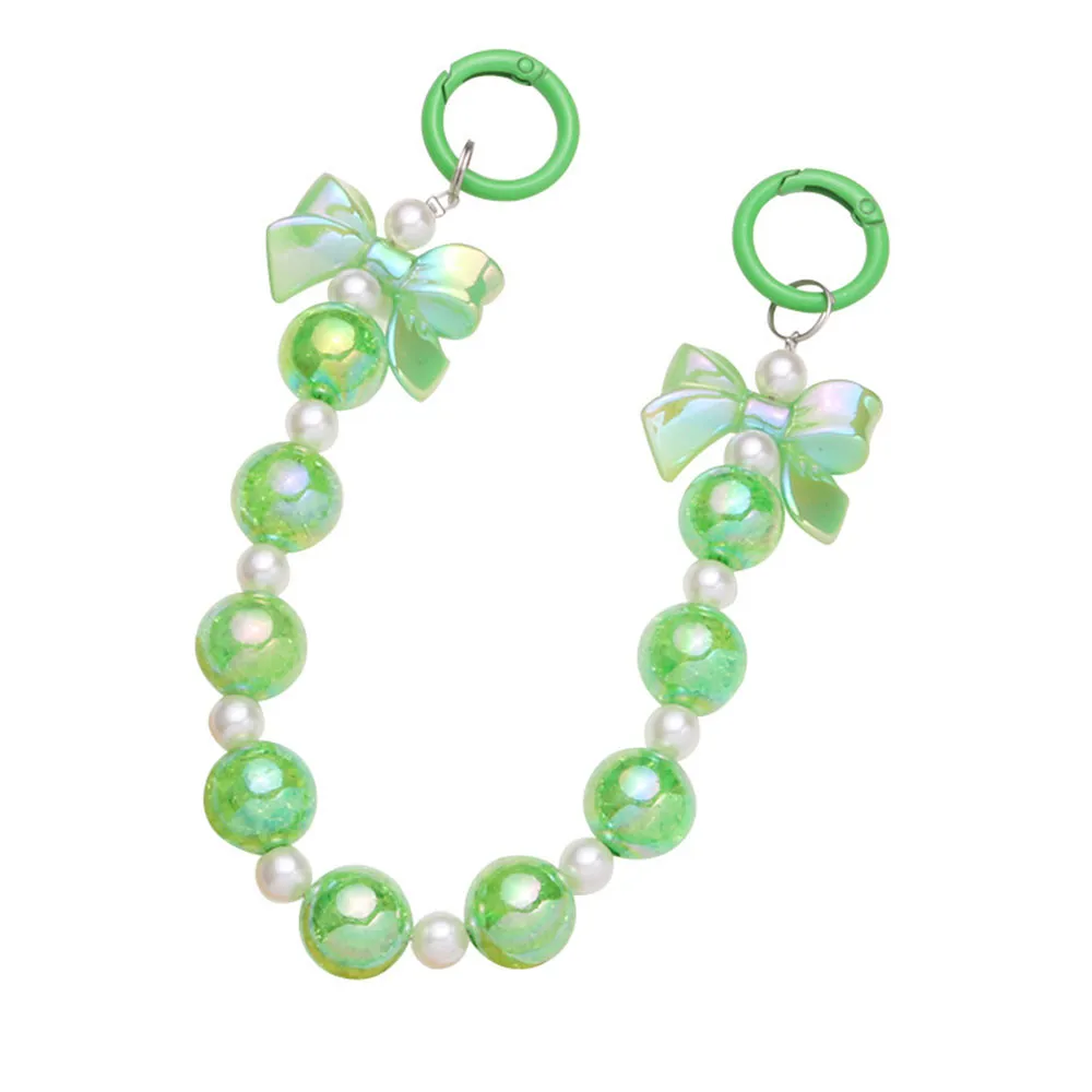 Niedliche Bowknot-Schlüsselanhänger für Frauen, süße, bunte Acrylperlen, Schlüsselanhänger, Tasche, Dekoration, Kopfhörerhülle, Anhänger, Zubehör_voghion.com