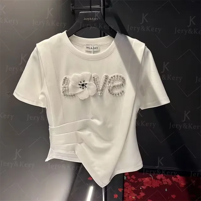 hot selling Chic Tops For 2023 Fashion Casual Embroidered Flares Batwing Sleeve T-Shirt Summer y2k Korean Style Clothes Women_voghion.com
