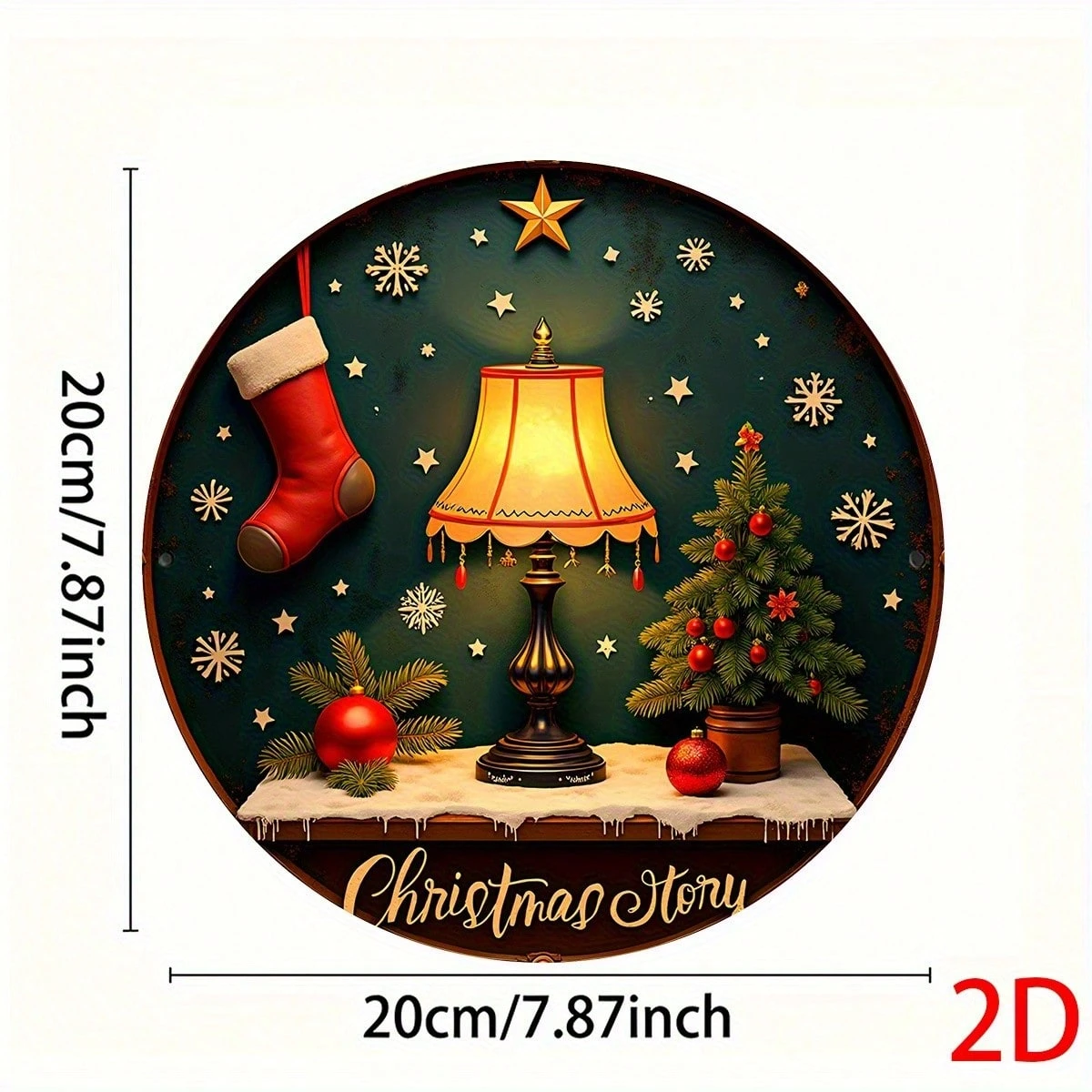 Placas decorativas planas 2D, 20 x 20 cm, estilo retro, colgantes de madera para Navidad, árbol de Navidad, regalo para amigos en Navidad, decoración navideña para el hogar_voghion.com