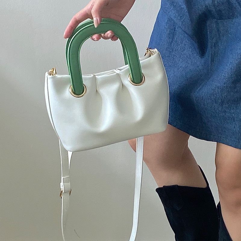 Kleine gruppe plissiert cloud crossbody frauen in 2024, neue sommer, kontrast farbe, handtasche für mädchen, trendy_voghion.com