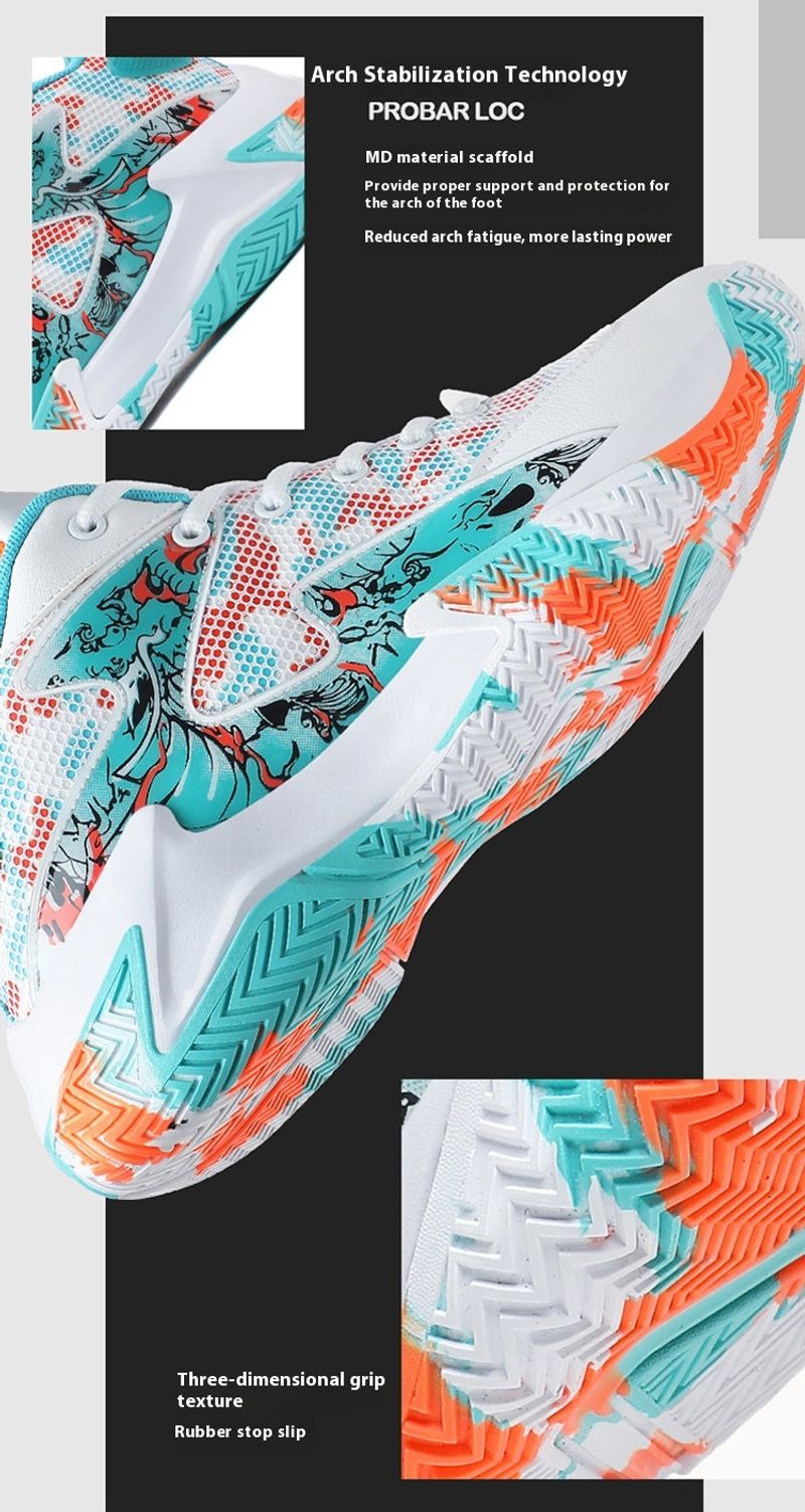 Leichte, atmungsaktive, bequeme Basketballschuhe für Sportstudenten mit Dämpfung und Rückprall_voghion.com
