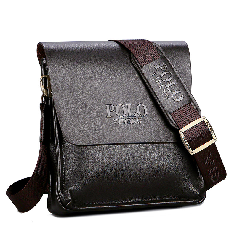 Bolso de hombro informal de negocios de estilo de comercio exterior Bolso de cuero vertical Polo Bolso de mensajero de moda para hombres